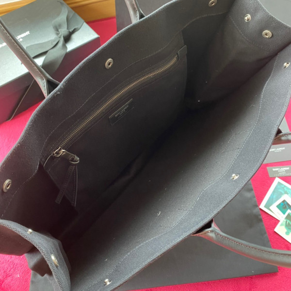 Y*L rive gauche tote bag in printed linen and leather