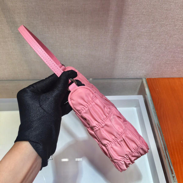 Pra*a nylon and saffiano leather mini bag