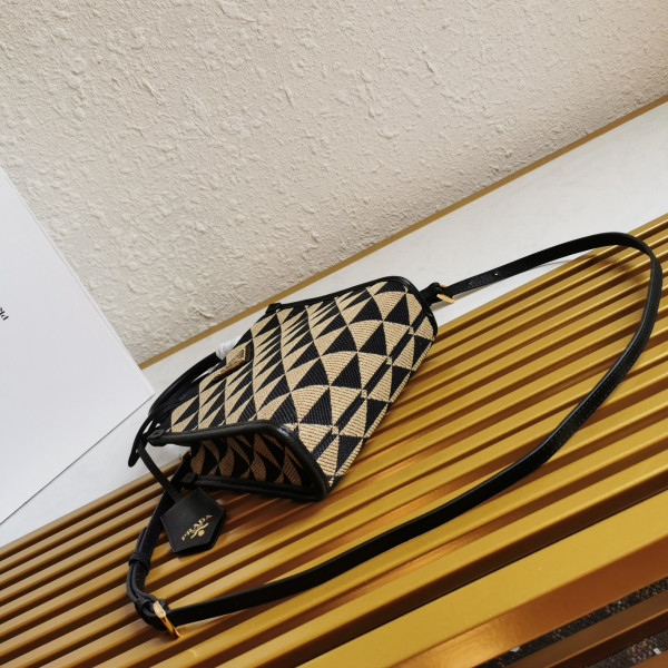 Pra*a micro symbole jacquard fabric handbag
