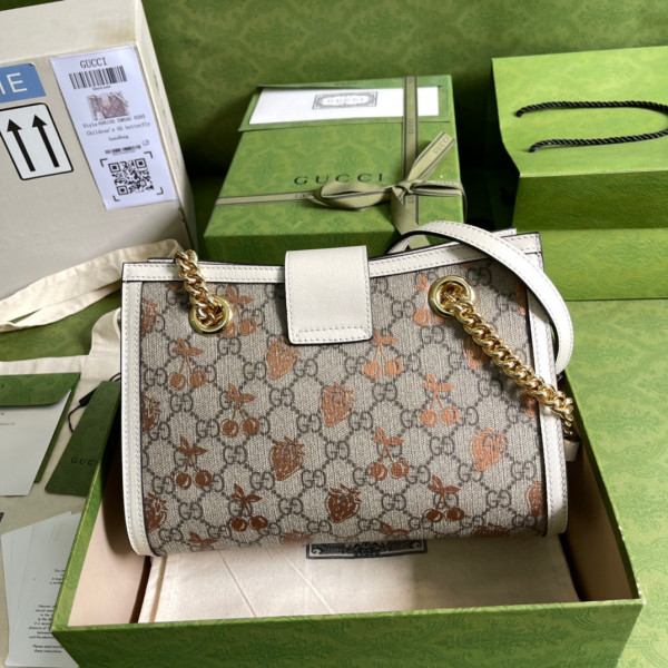 G*u*i padlock small berry tote bag