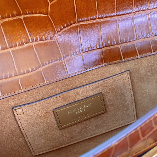 Y*L manhattan clutch in crocodile-embossed leather