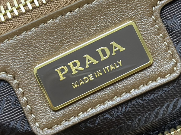 Pra*a re-nylon and saffiano leather top-handle bag