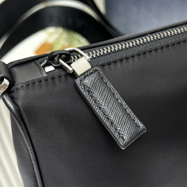 Pra*a re-nylon and saffiano leather shoulder bag