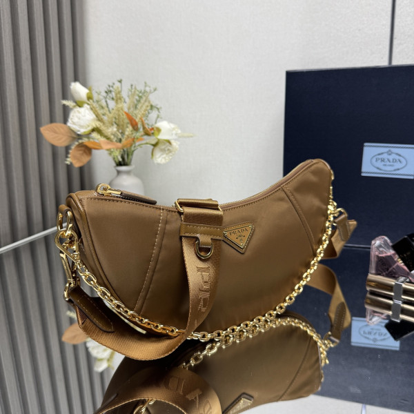 Pra*a demi-lune re-nylon shoulder bag