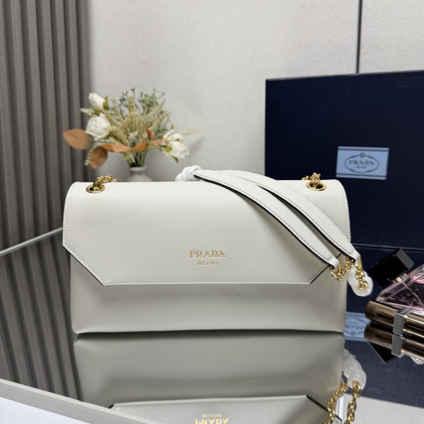 Pra*a doux medium leather shoulder bag-29*16*9.5cm