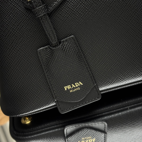 Pra*a small double saffiano leather bag