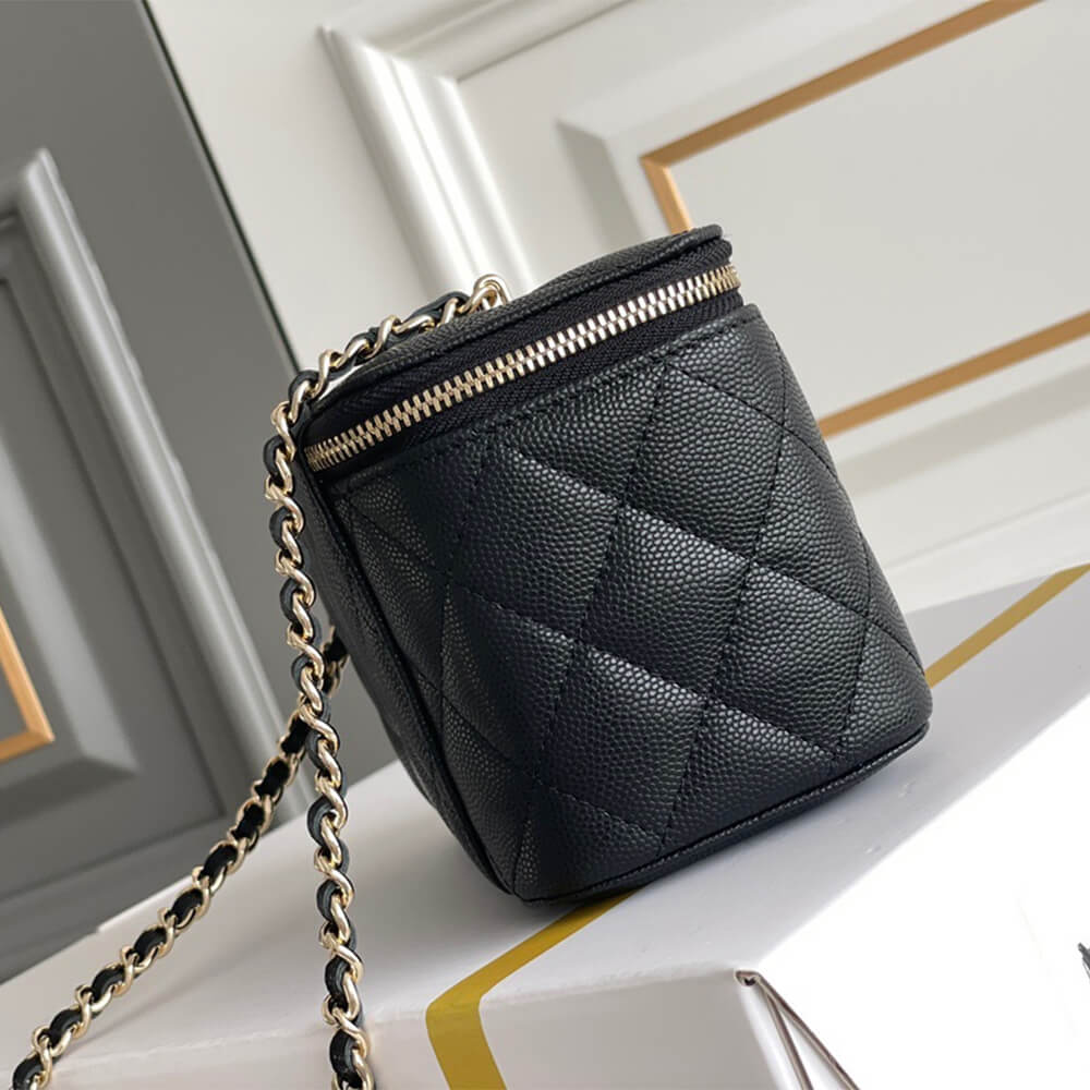 Ch*el long box cosmetic bag