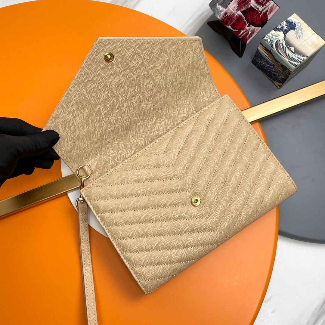 YSL CASSANDRE matelassé leather flap clutch