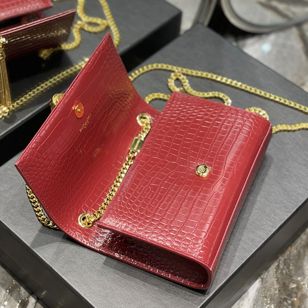 YSL KATE EMBOSSED SHOULDER BAG