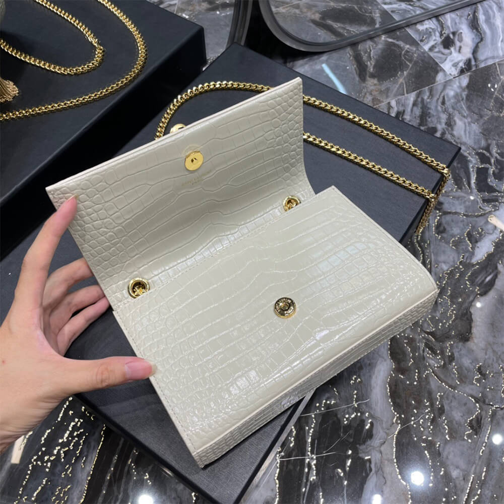 YSL KATE EMBOSSED SHOULDER BAG