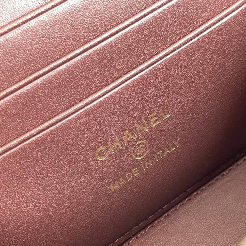 Ch*el long box cosmetic bag