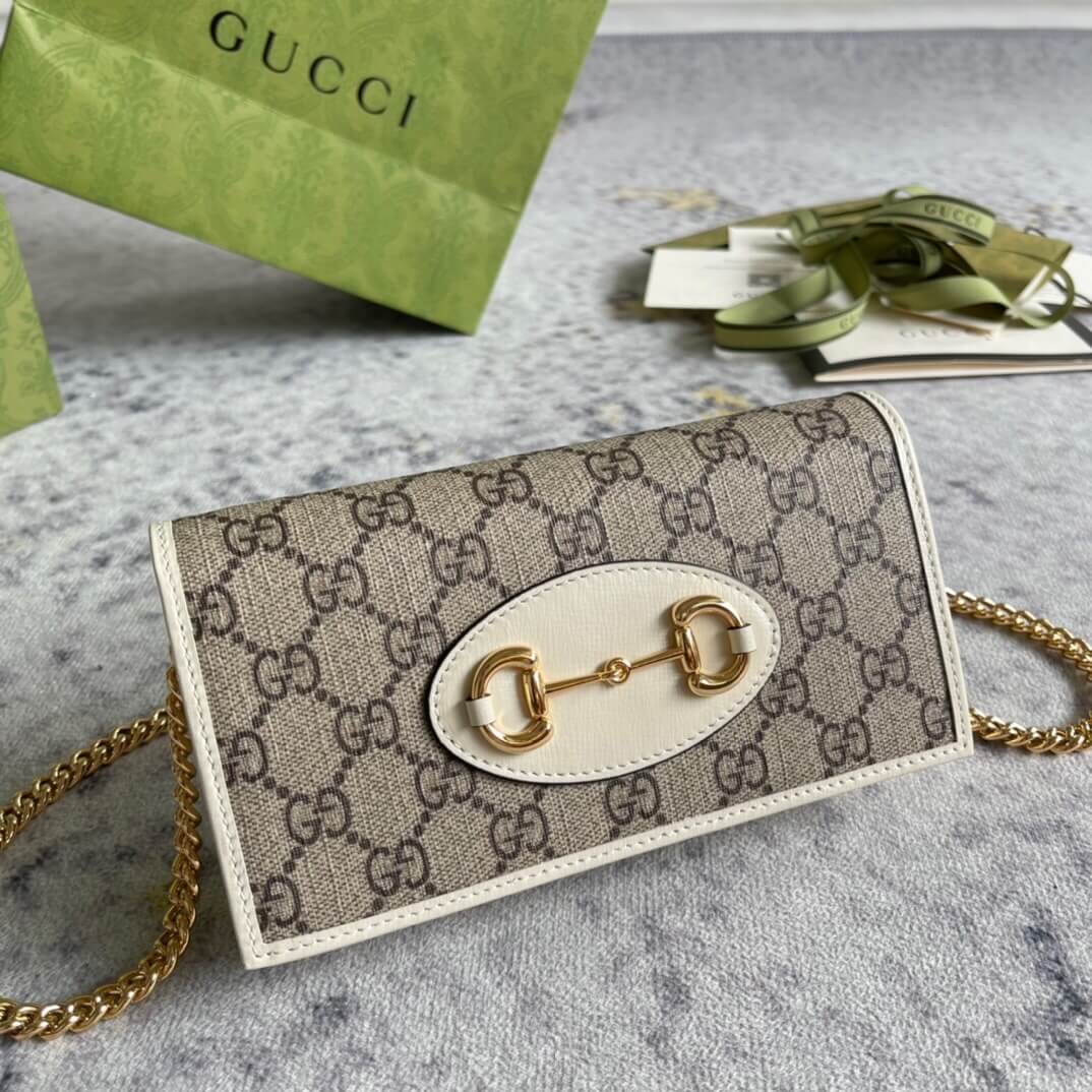 G*u*i horse buckle 1955 chain wallet