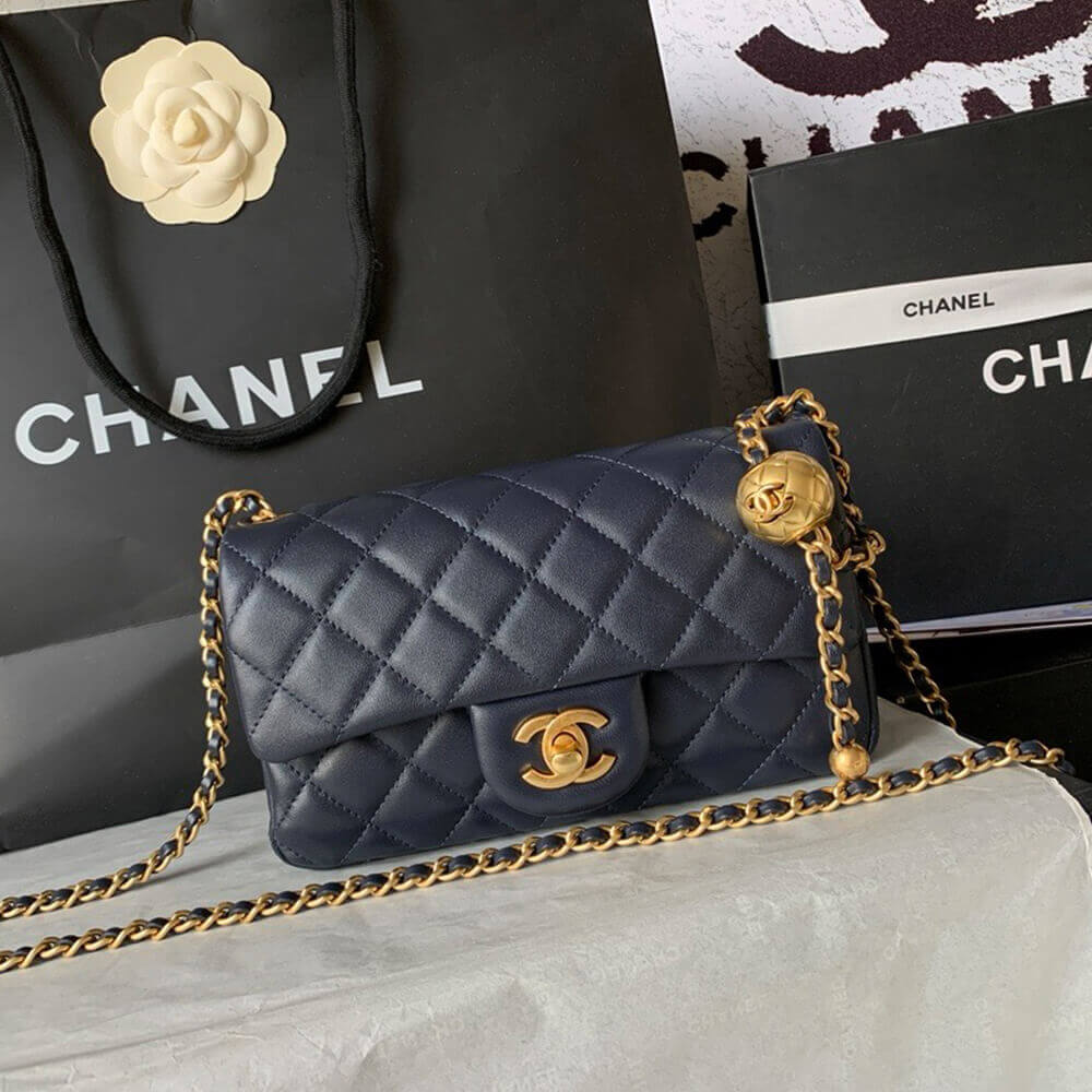 Ch*el pearl crush mini rectangular flap