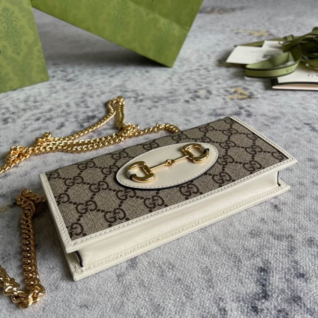 G*u*i horse buckle 1955 chain wallet