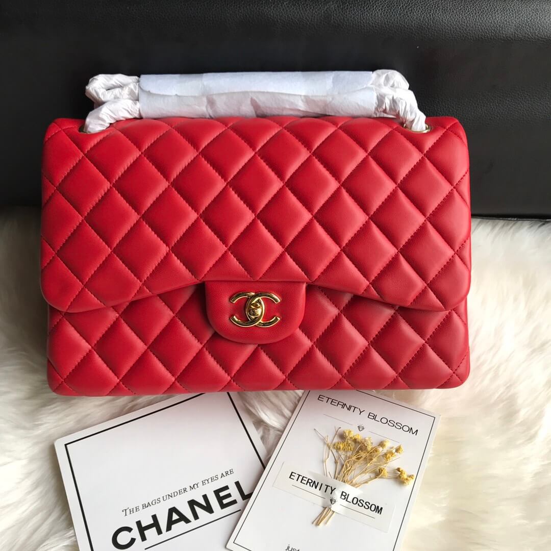 Ch*el large classic handbag(high-end grade)