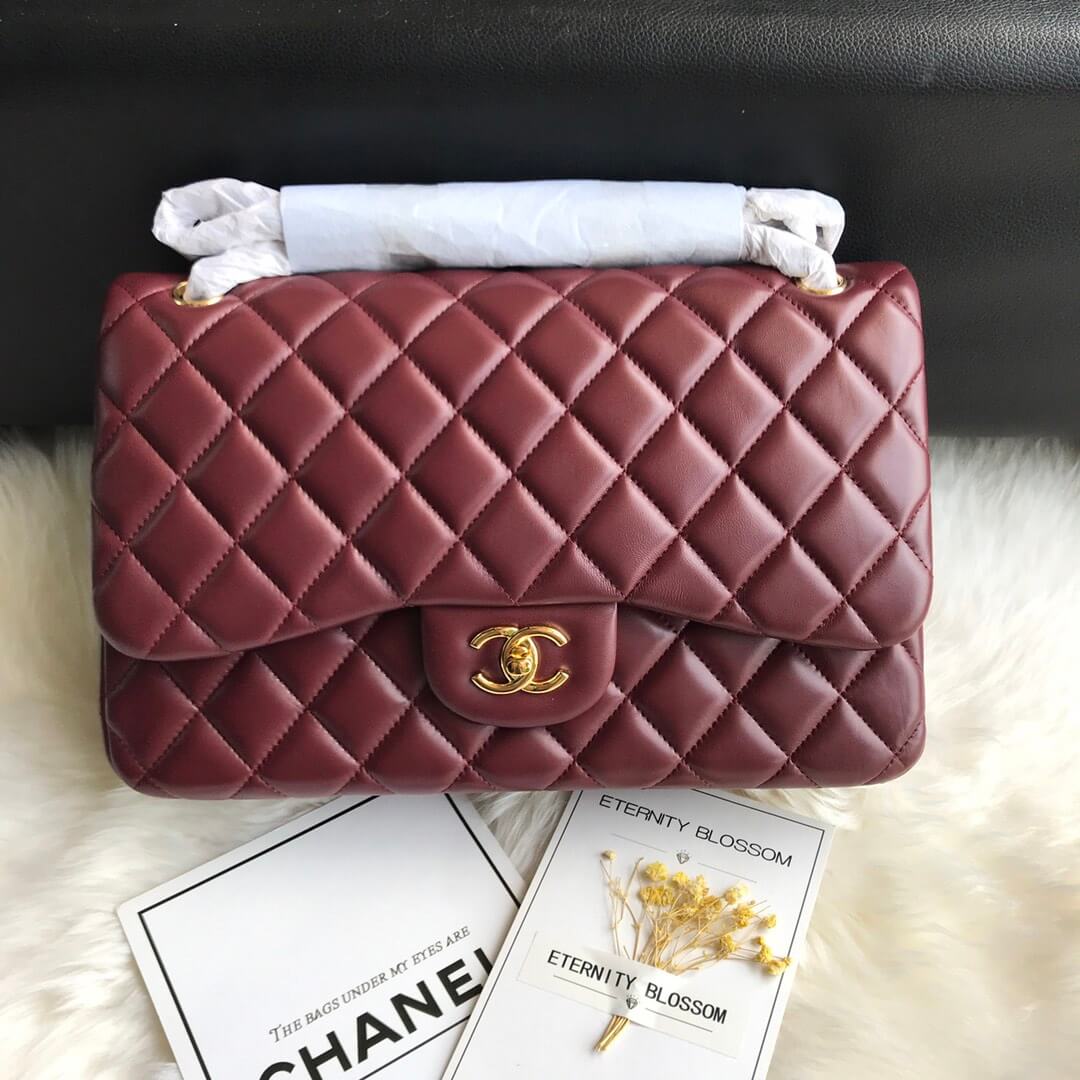 Ch*el large classic handbag(high-end grade)