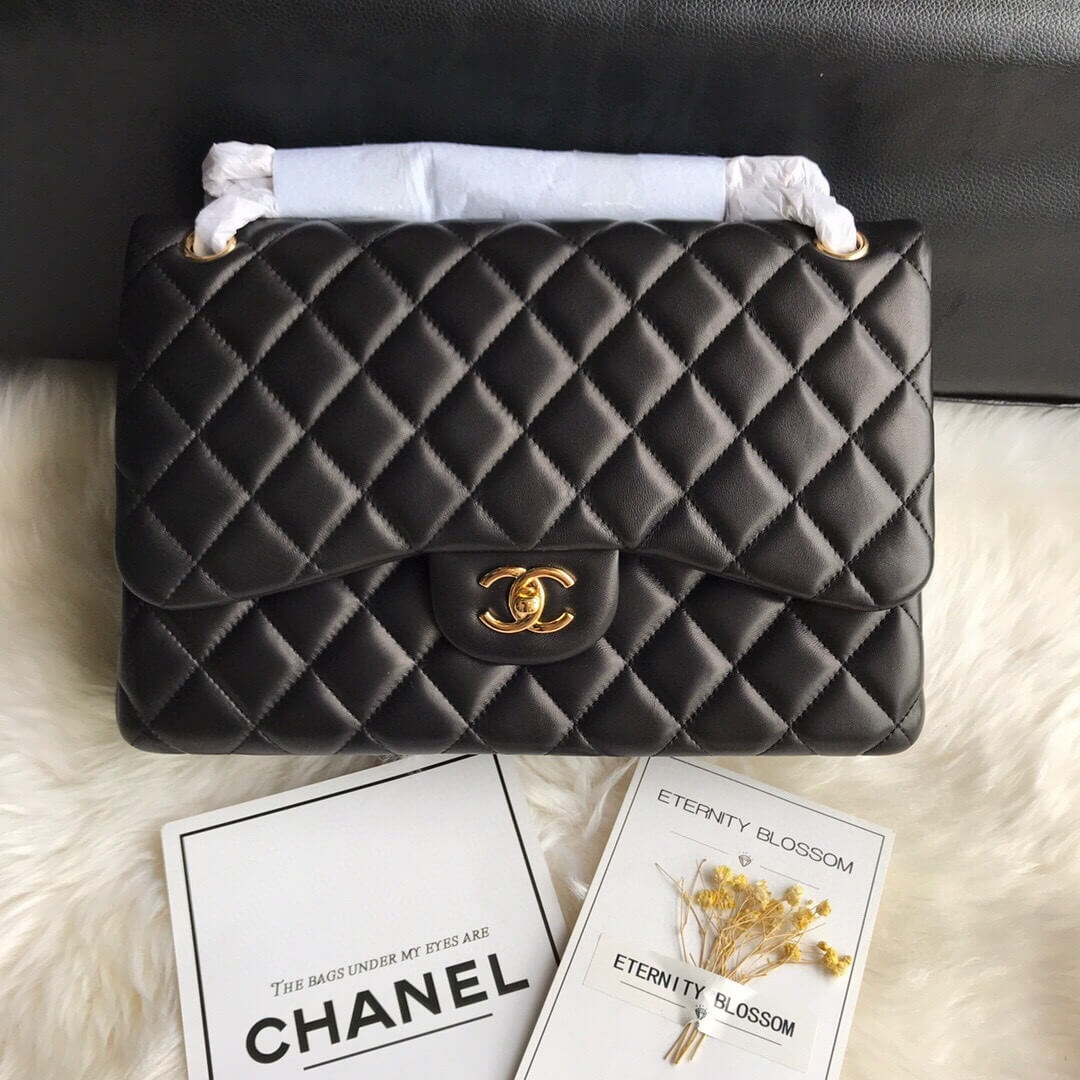 Ch*el large classic handbag(high-end grade)