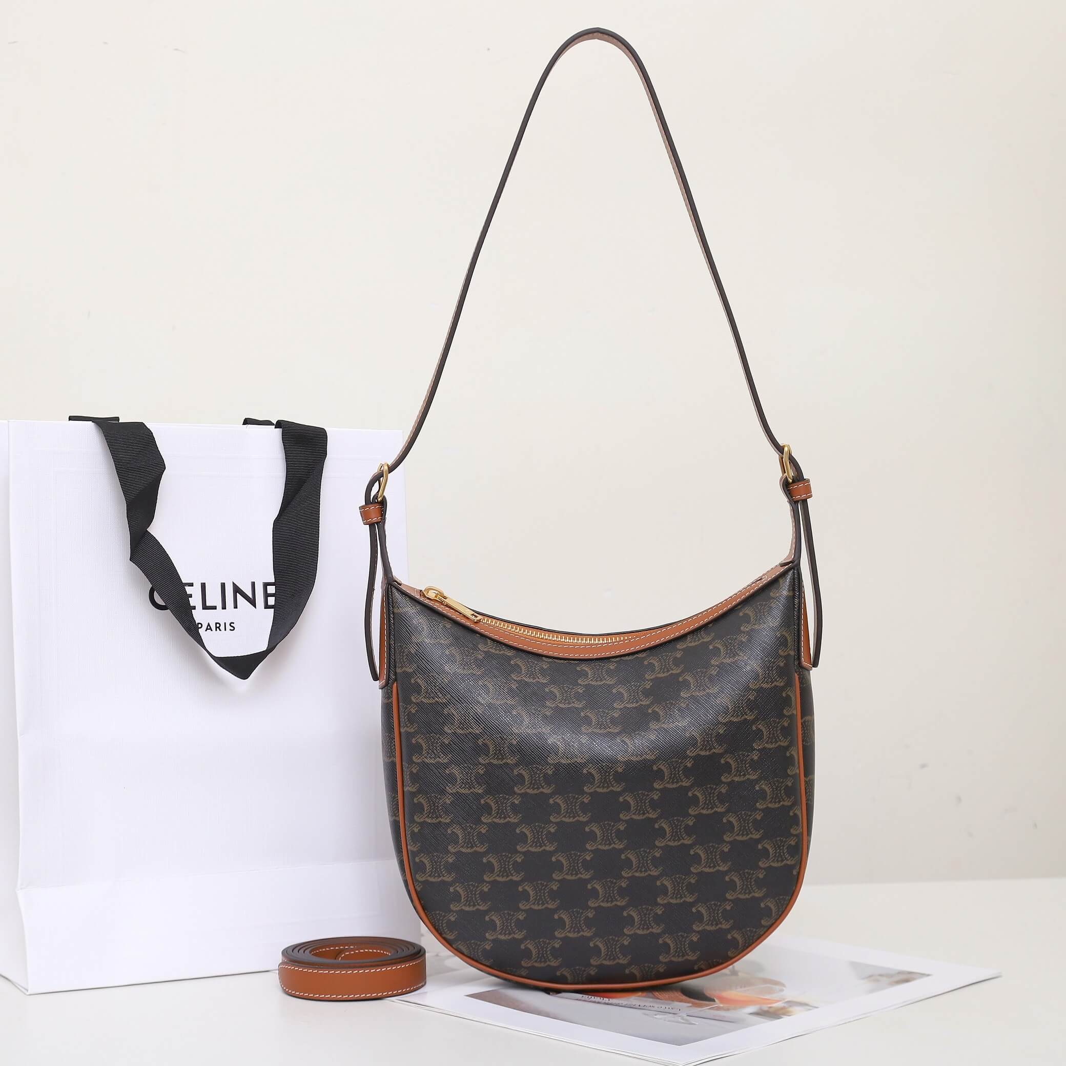 Ce**e heloÏse triomphe logo printed calfskin small bag