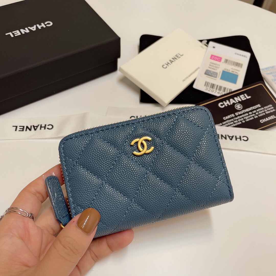 Ch*el classic zipper coin wallet