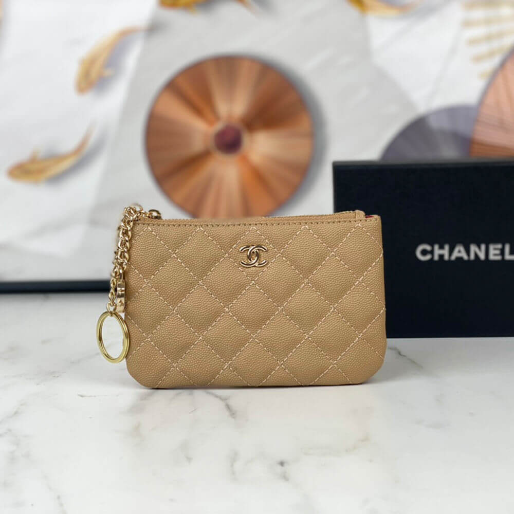 Ch*el classic small zip clutch