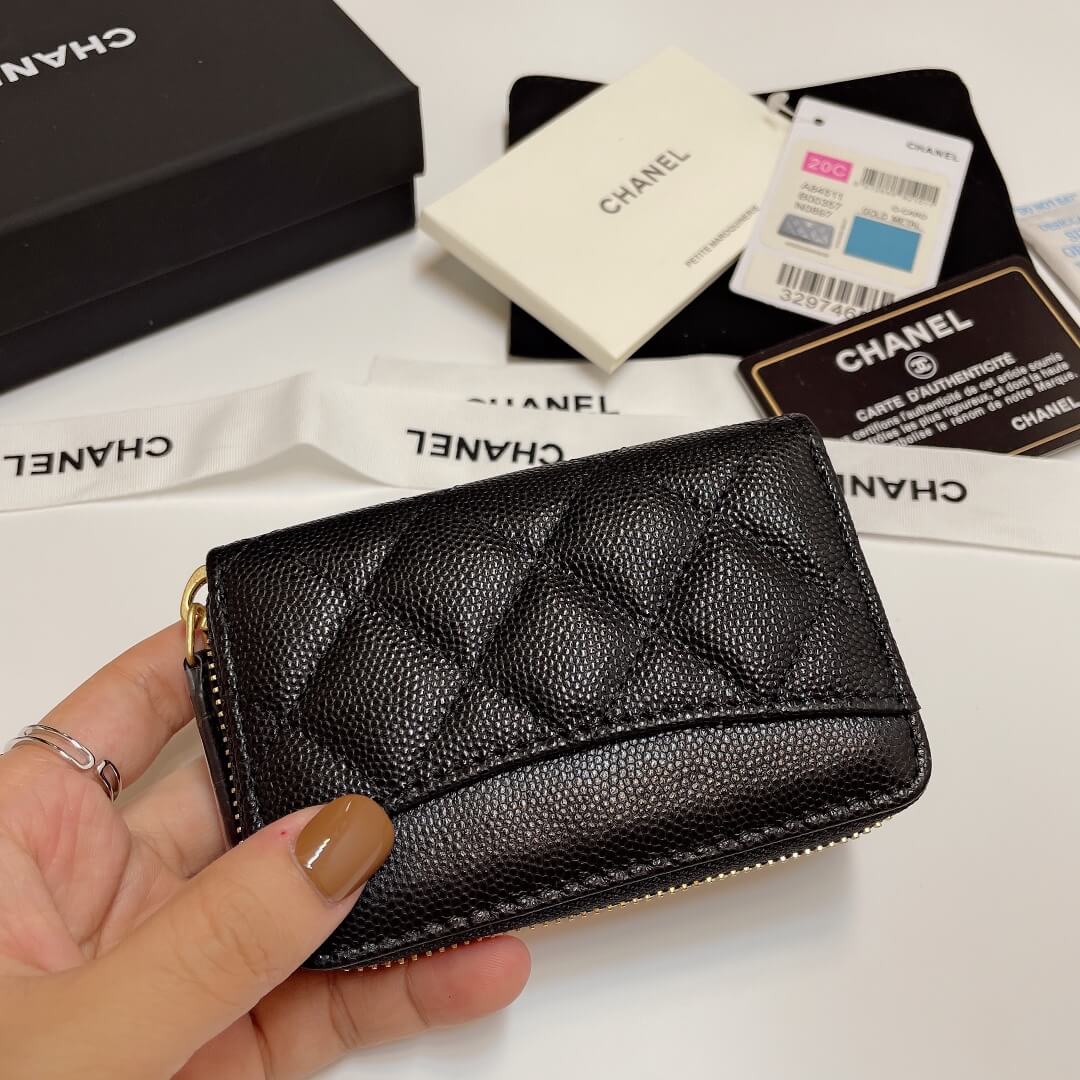Ch*el classic zipper coin wallet