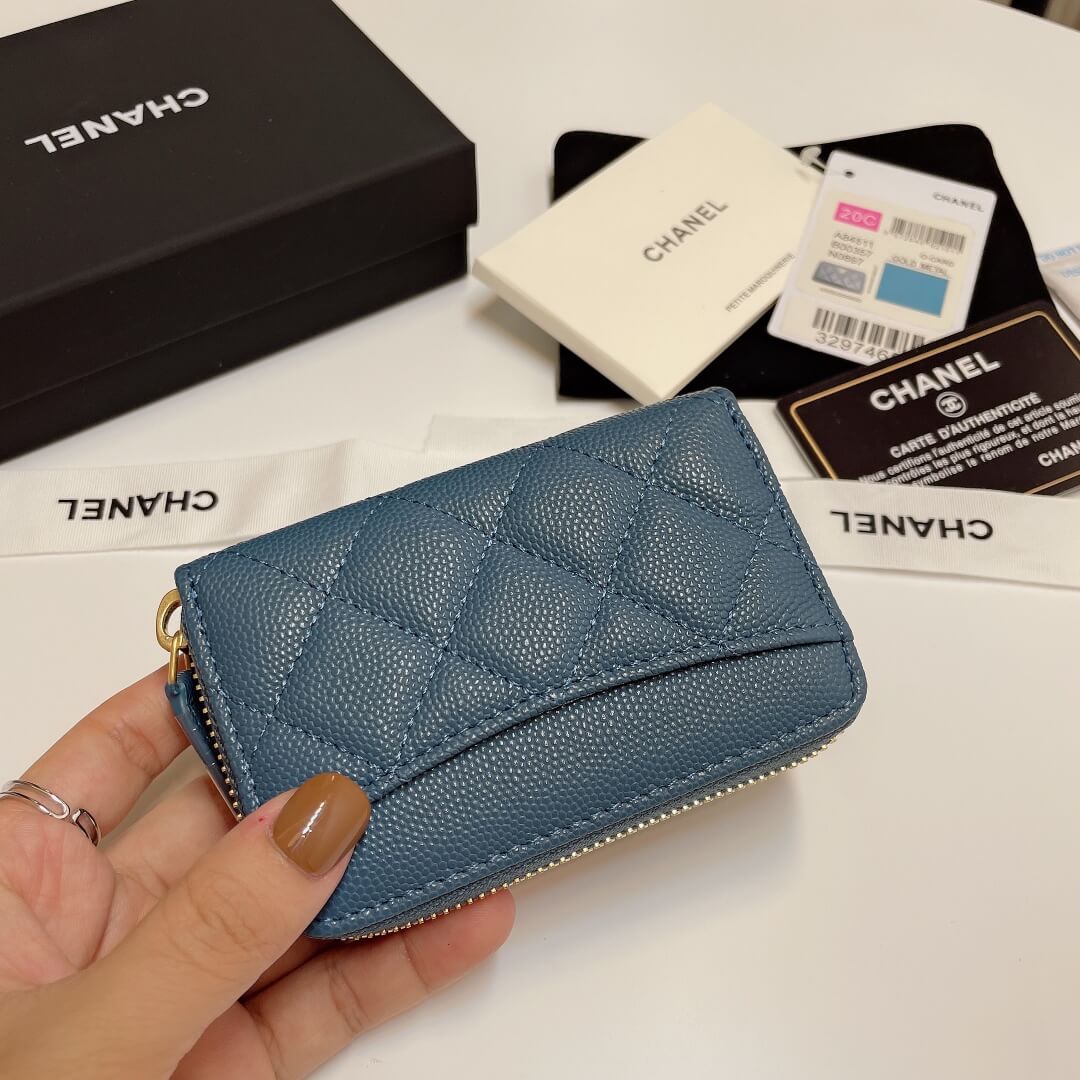 Ch*el classic zipper coin wallet