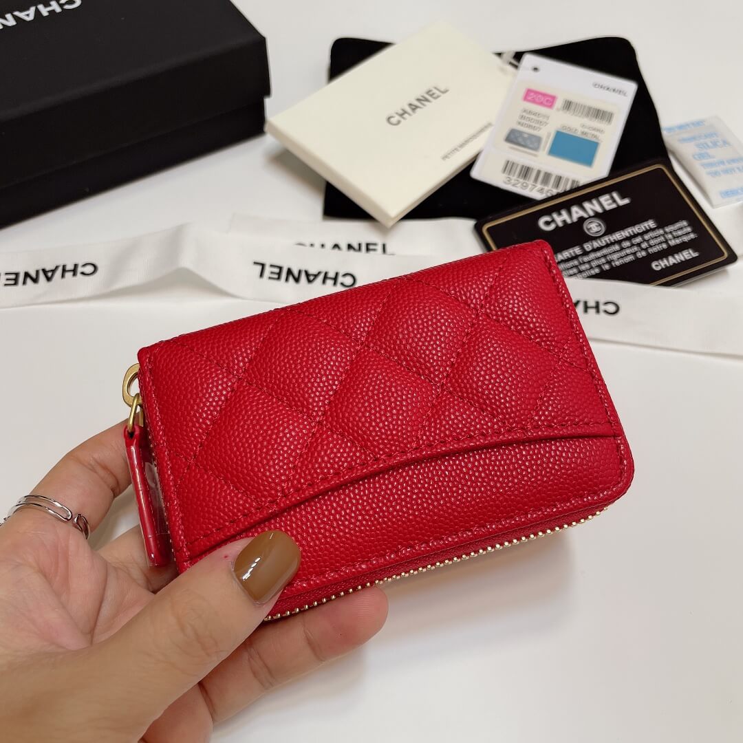 Ch*el classic zipper coin wallet