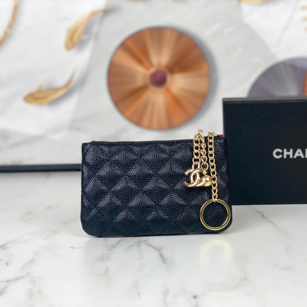 Ch*el classic small zip clutch