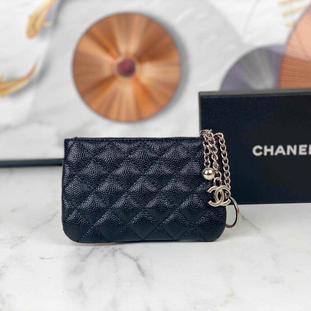 Ch*el classic small zip clutch