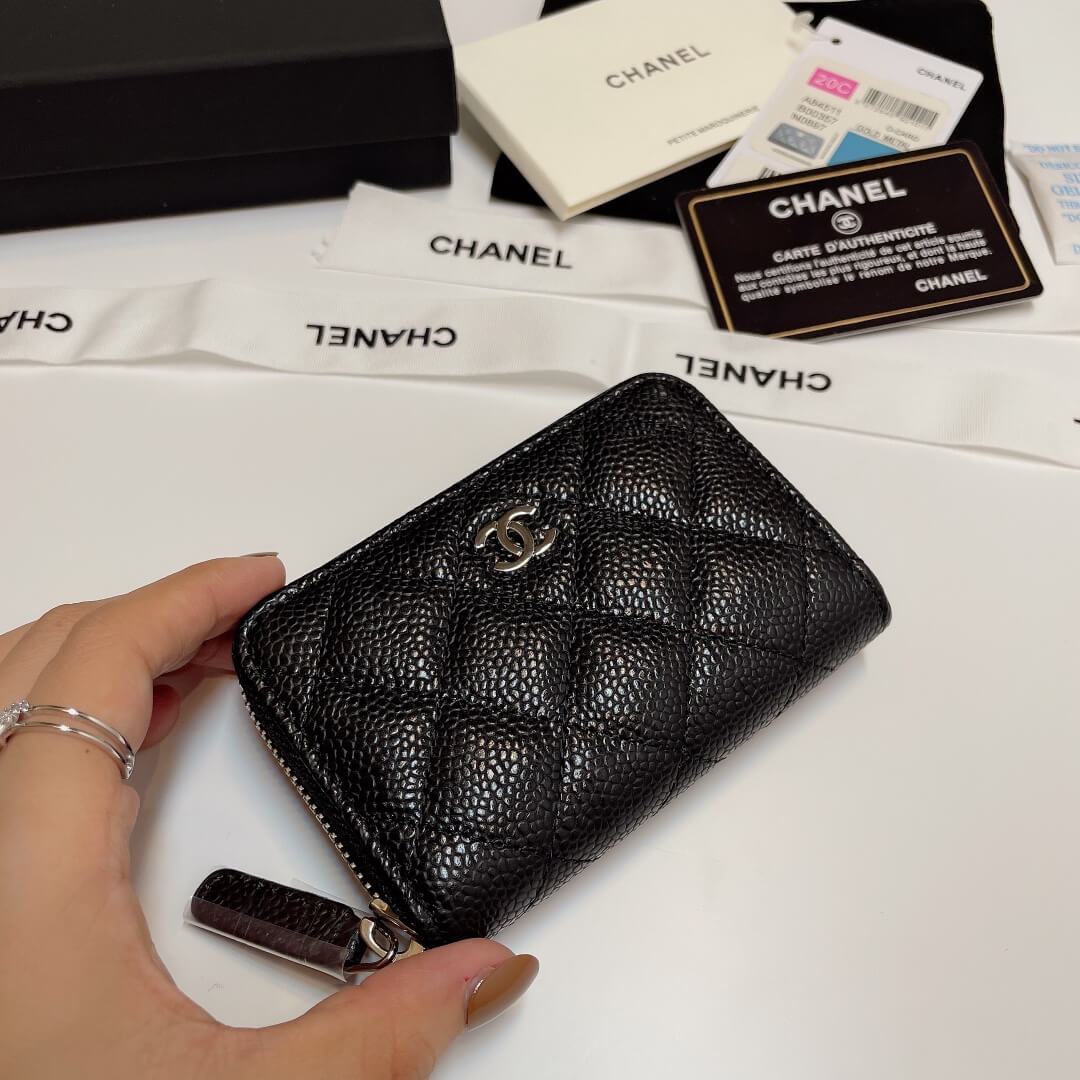 Ch*el classic zipper coin wallet