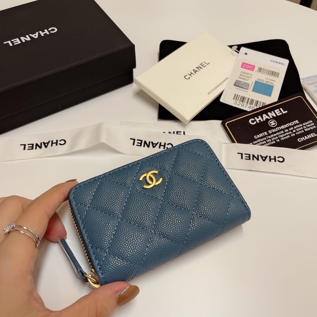 Ch*el classic zipper coin wallet