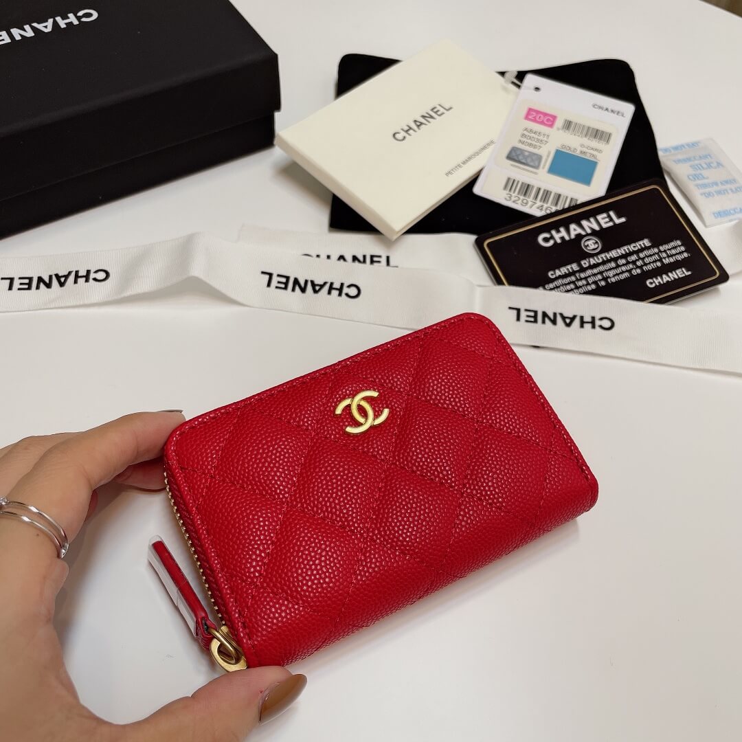 Ch*el classic zipper coin wallet