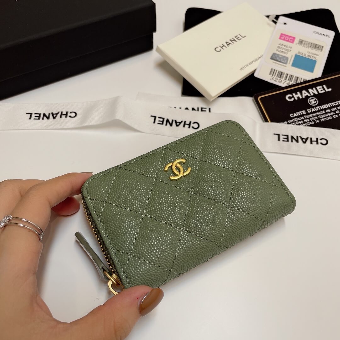 Ch*el classic zipper coin wallet