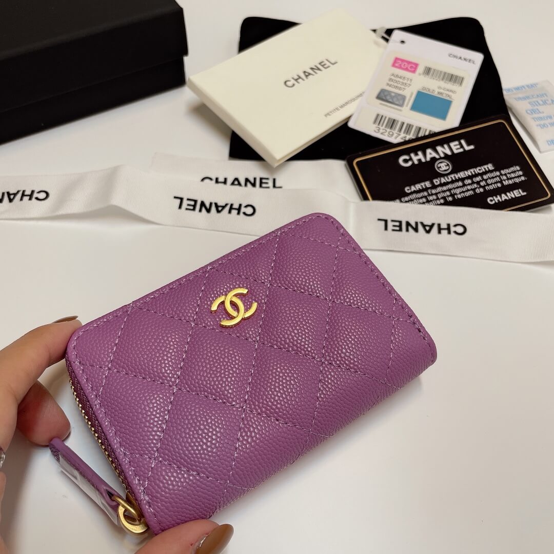 Ch*el classic zipper coin wallet