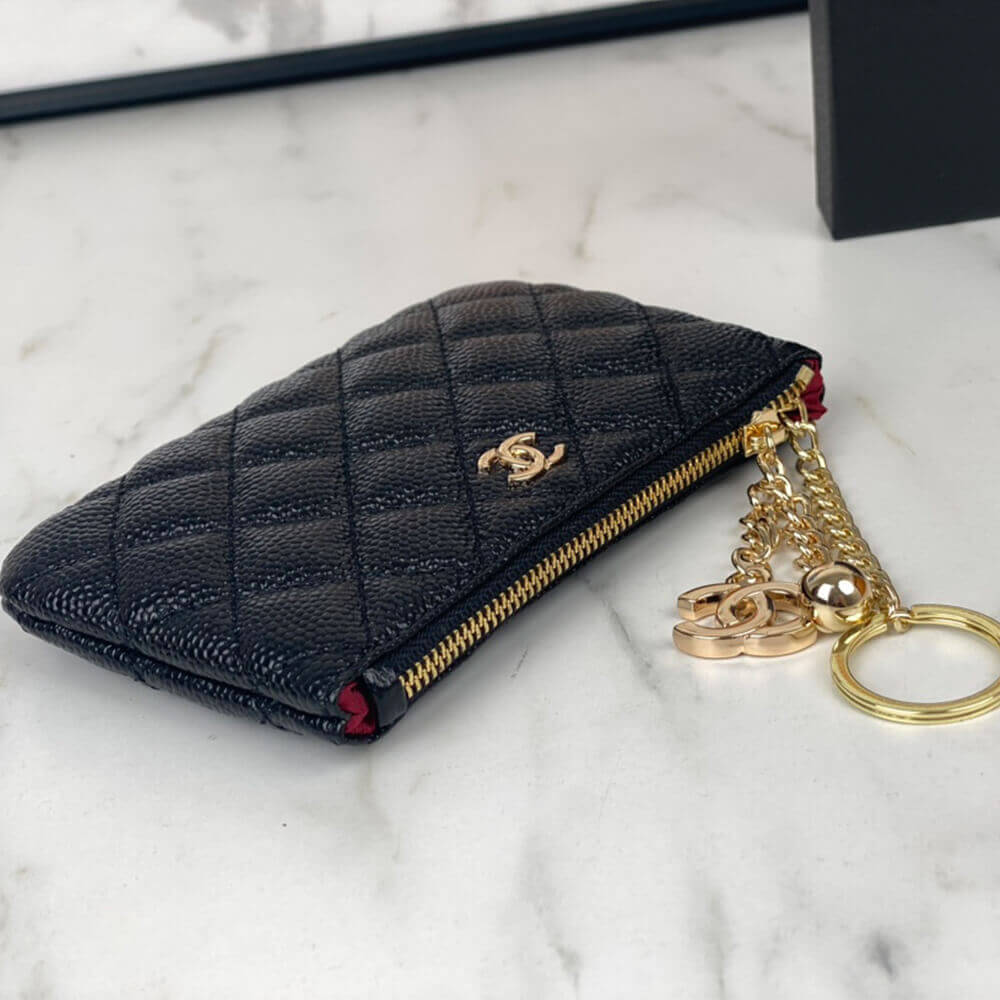 Ch*el classic small zip clutch