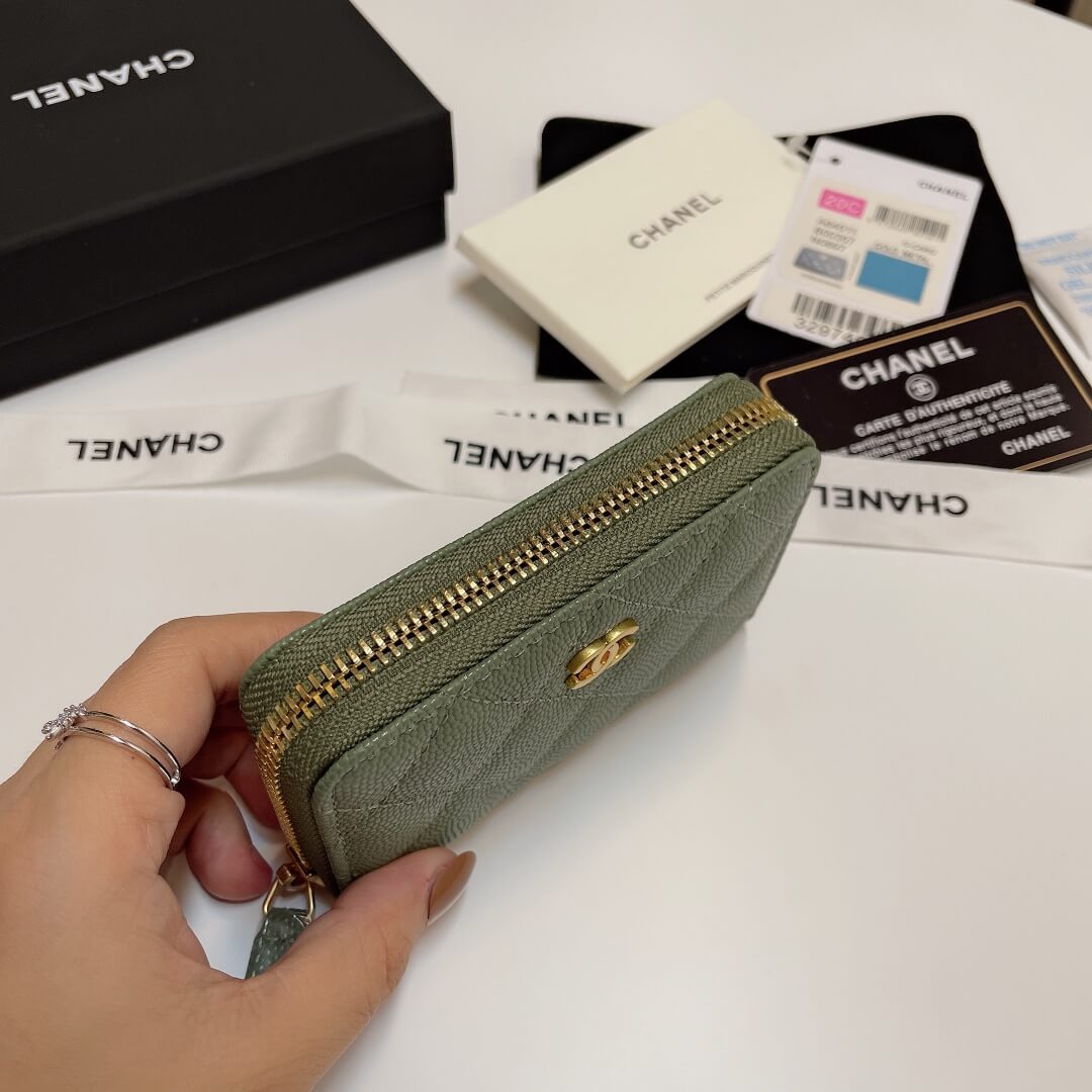 Ch*el classic zipper coin wallet