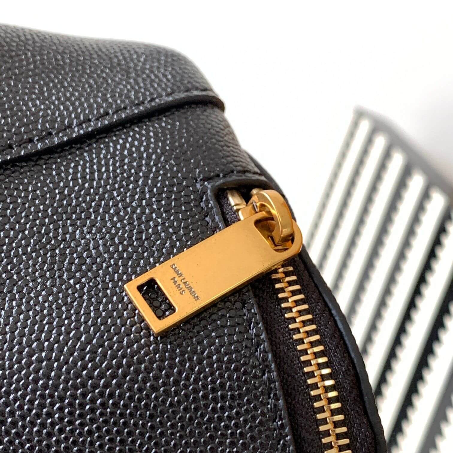 YSL CASSANDRE CLASSIC belt bag in grain de poudre embossed leather