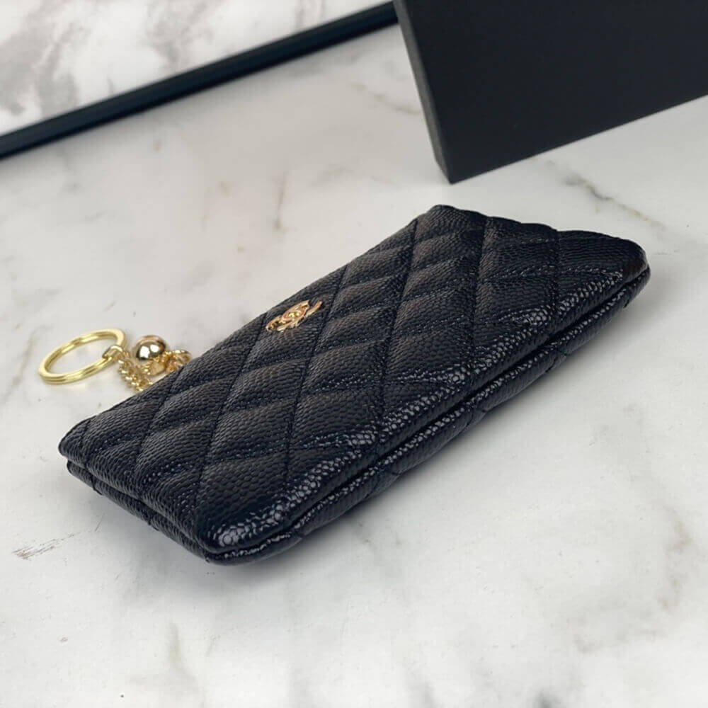 Ch*el classic small zip clutch
