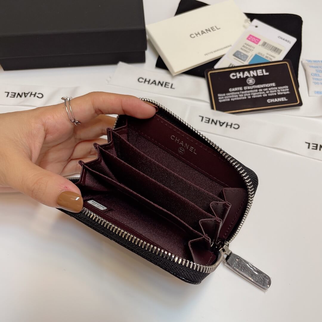 Ch*el classic zipper coin wallet