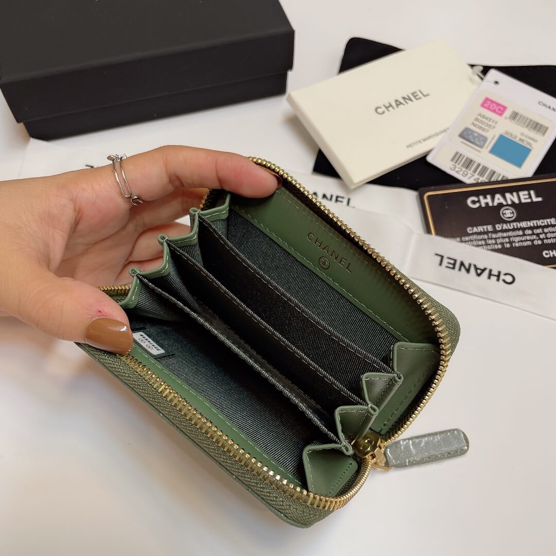 Ch*el classic zipper coin wallet