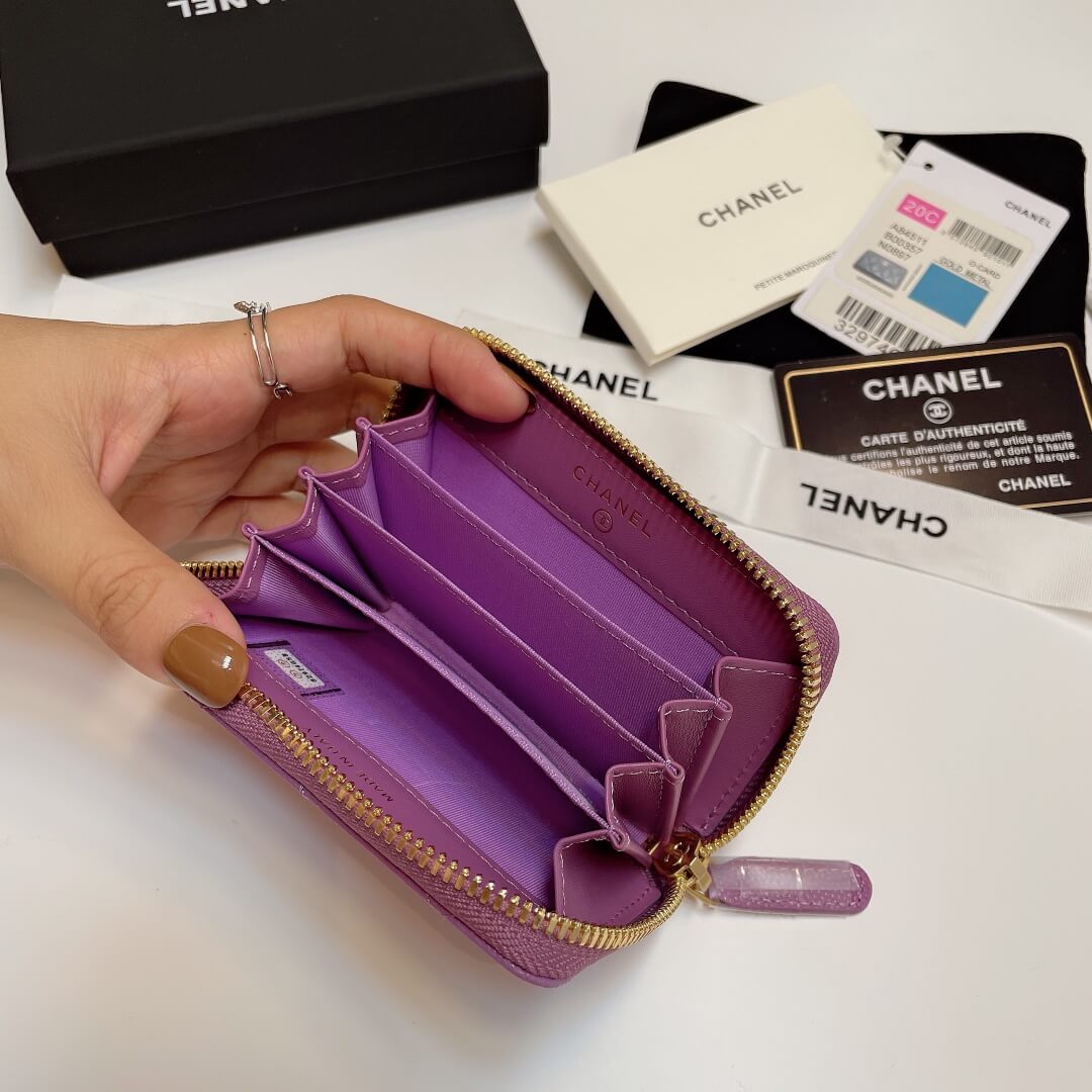 Ch*el classic zipper coin wallet