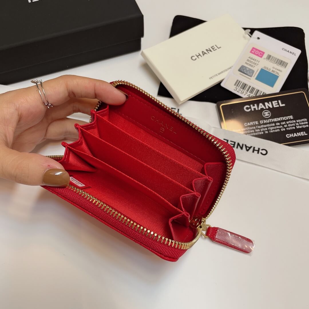 Ch*el classic zipper coin wallet