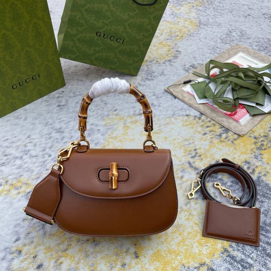 G*u*i bamboo 1947 jumbo gg small top handle bag