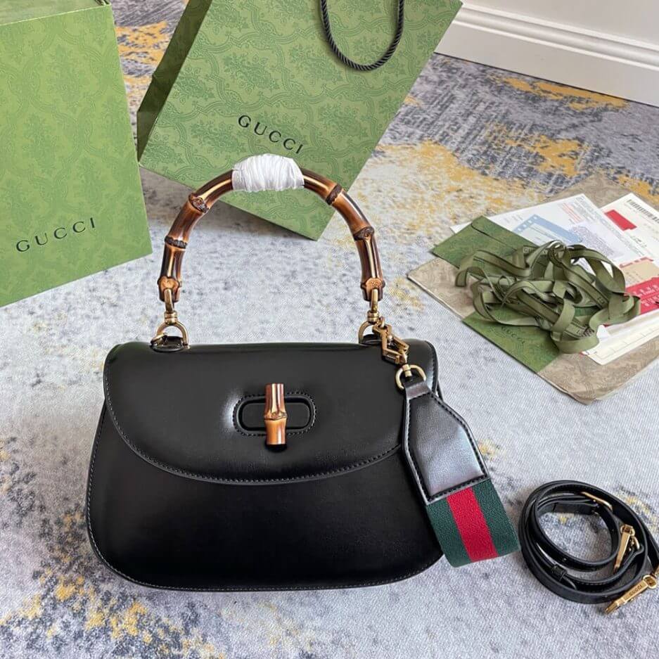 G*u*i bamboo 1947 jumbo gg small top handle bag