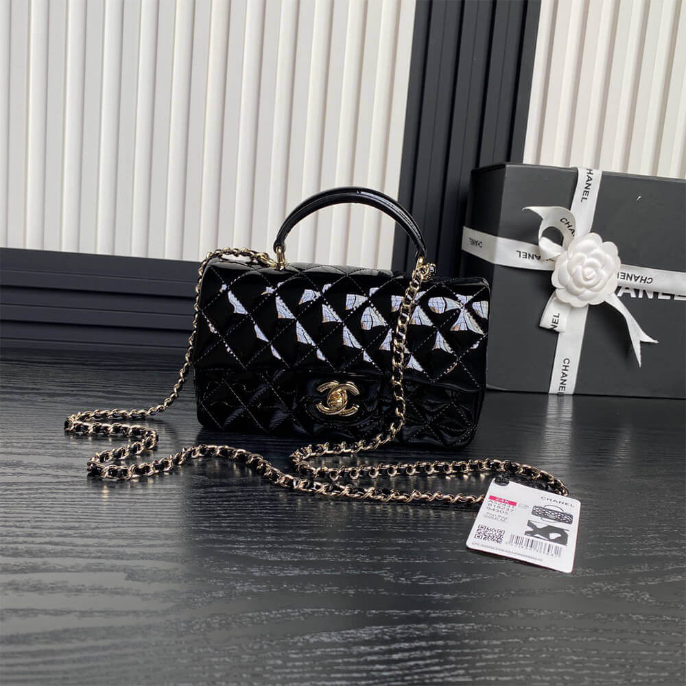 Ch*el mini classic handbag with top handle