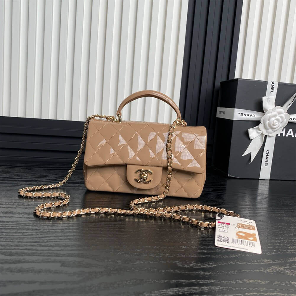 Ch*el mini classic handbag with top handle