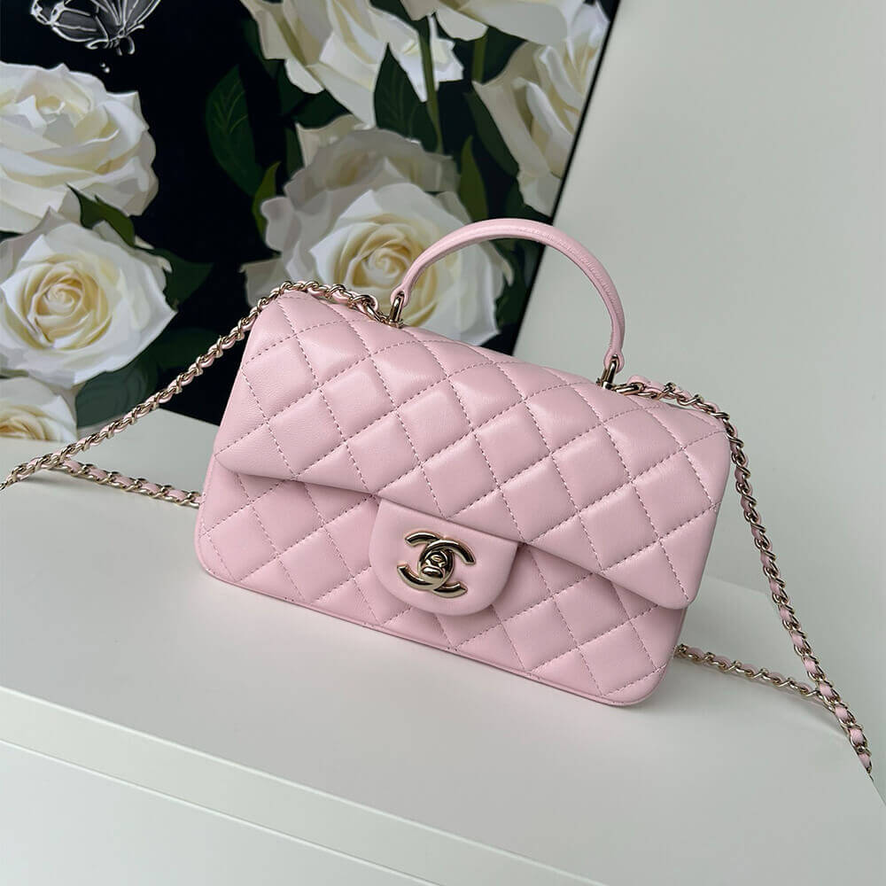 Ch*el mini classic handbag with top handle