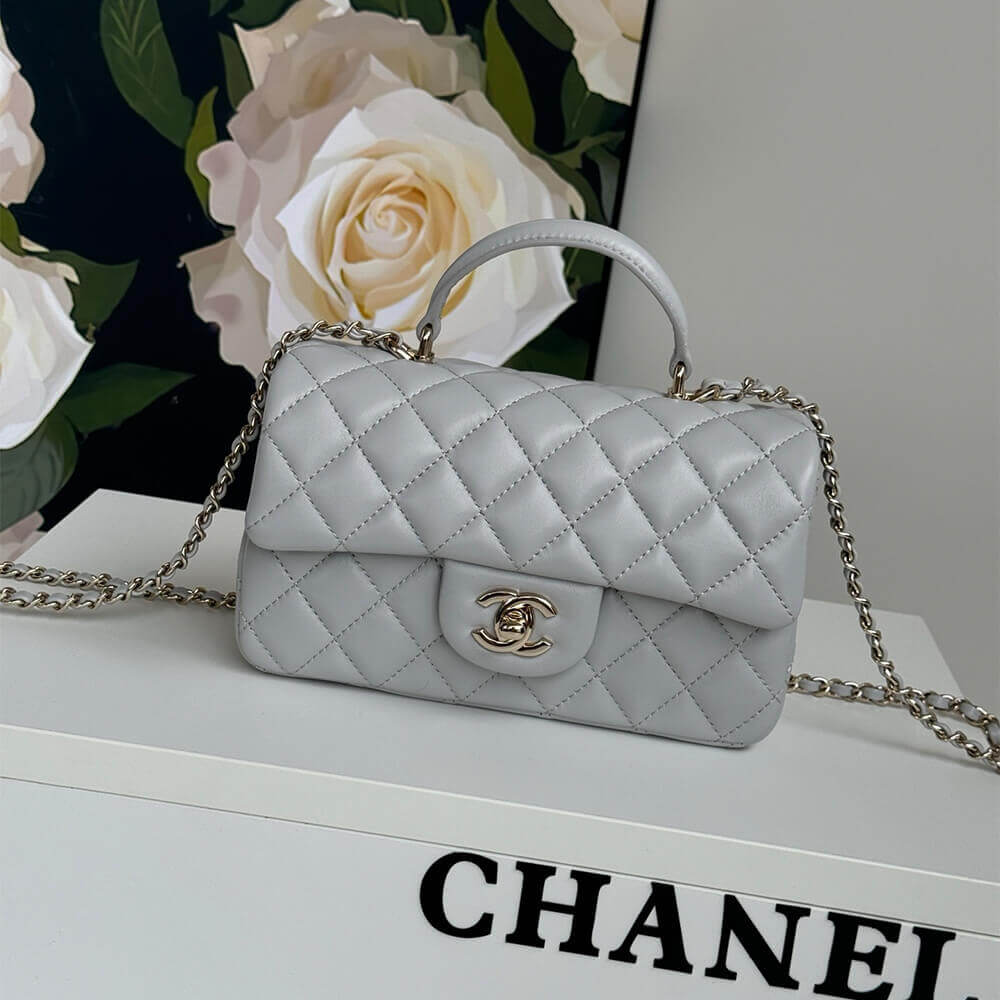 Ch*el mini classic handbag with top handle