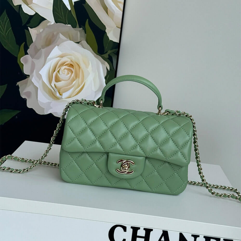Ch*el mini classic handbag with top handle