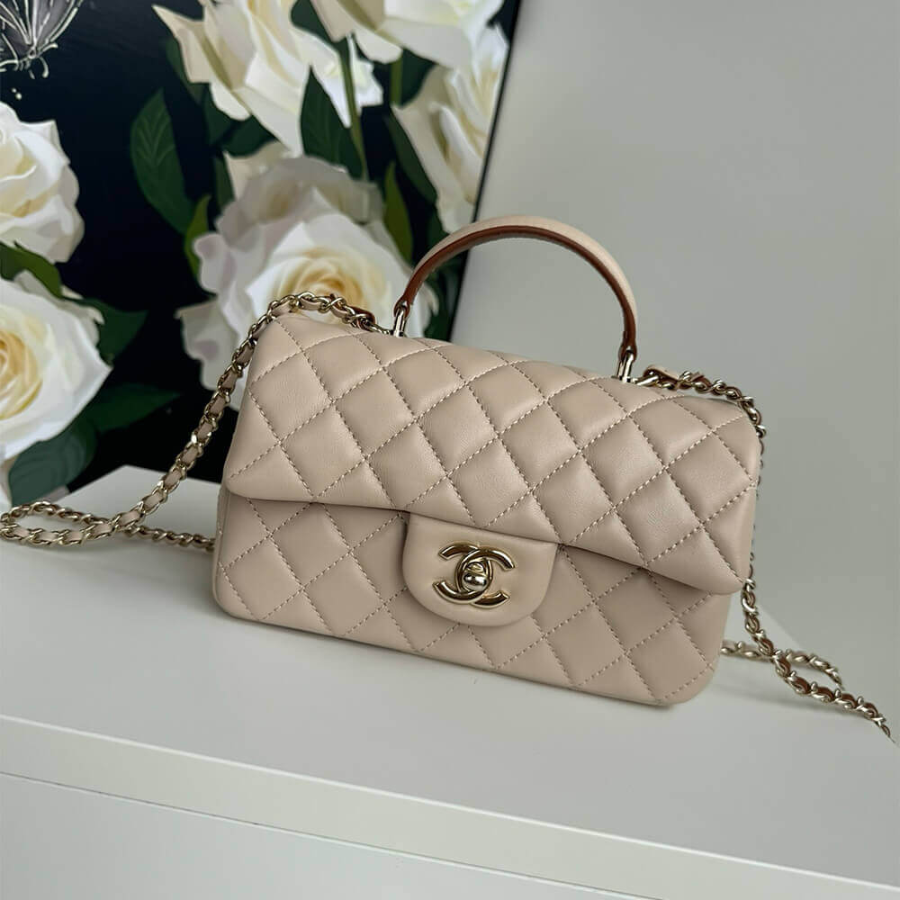 Ch*el mini classic handbag with top handle